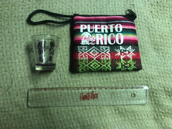 Puerto Rico Zipper Bag (new) Shot Glass and 20 cm (8 inch) Clear Ruler.jpg