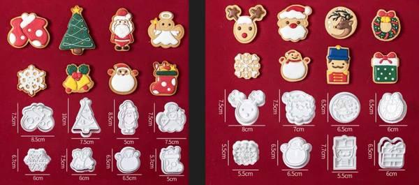 Christmas Cookie Cutters Stamps Set Plunger Mold 3D DIY Biscuit Holida.jpg